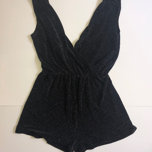 Charlotte Russe Pants - Black Sparkle Romper Charlotte Russe Small